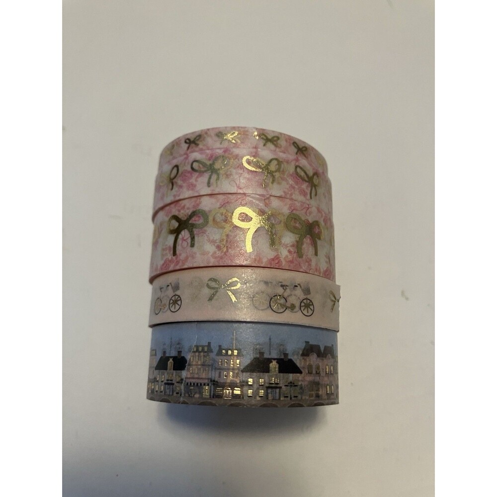 Simply Gilded Washi Tape Paris In The Spring Lot Of 5 Eiffel Tower Pink Floral